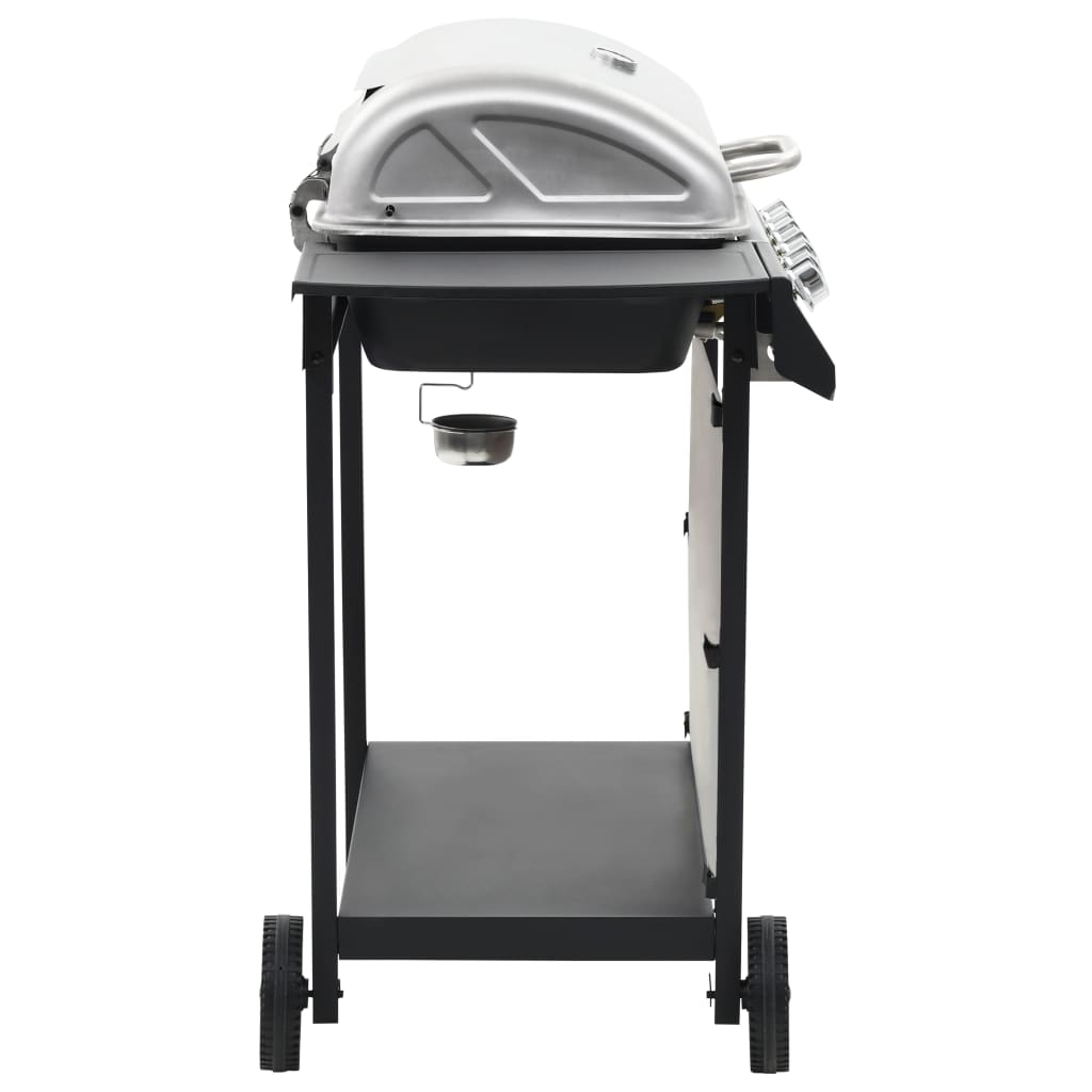 gasgrill med 6 madlavningszoner rustfrit stål sølvfarvet