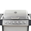 gasgrill med 6 madlavningszoner rustfrit stål sølvfarvet