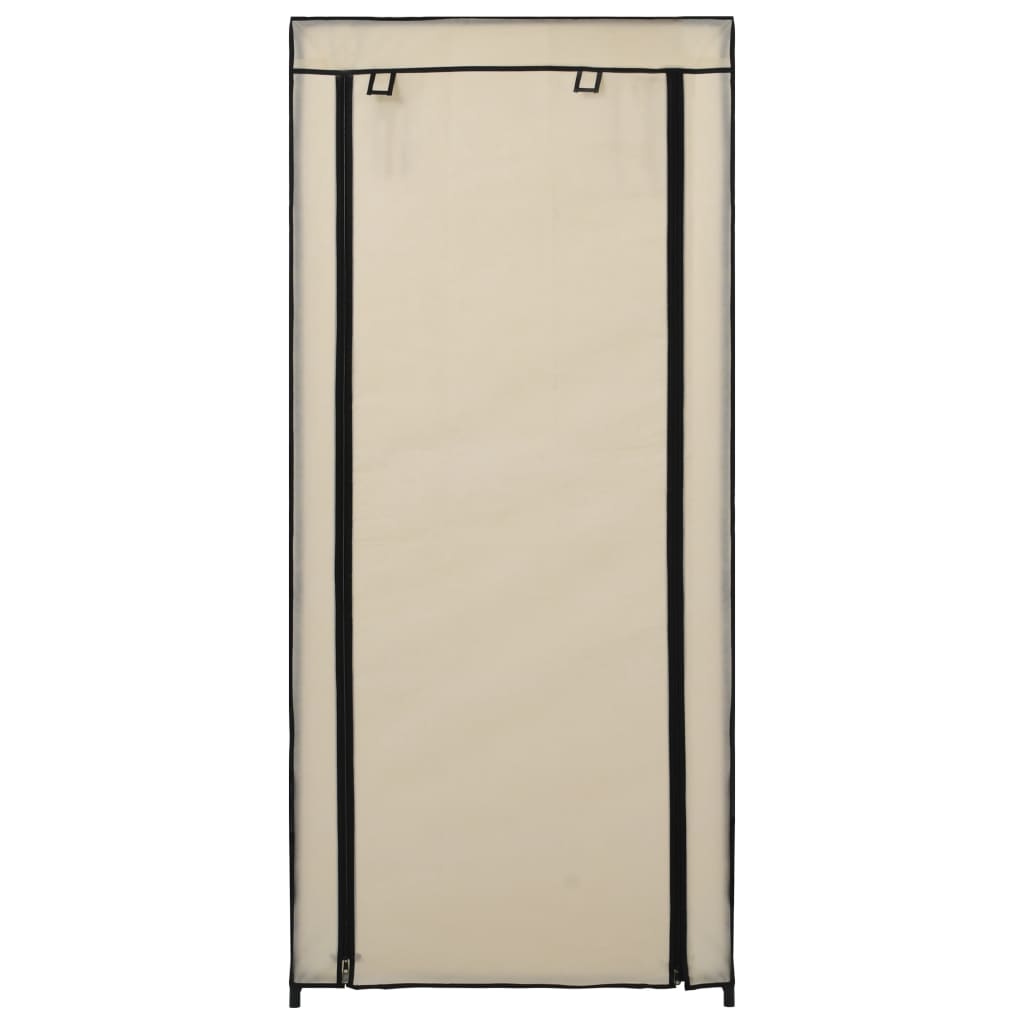 skoskab med overtræk 58x28x106 cm stof cremefarvet