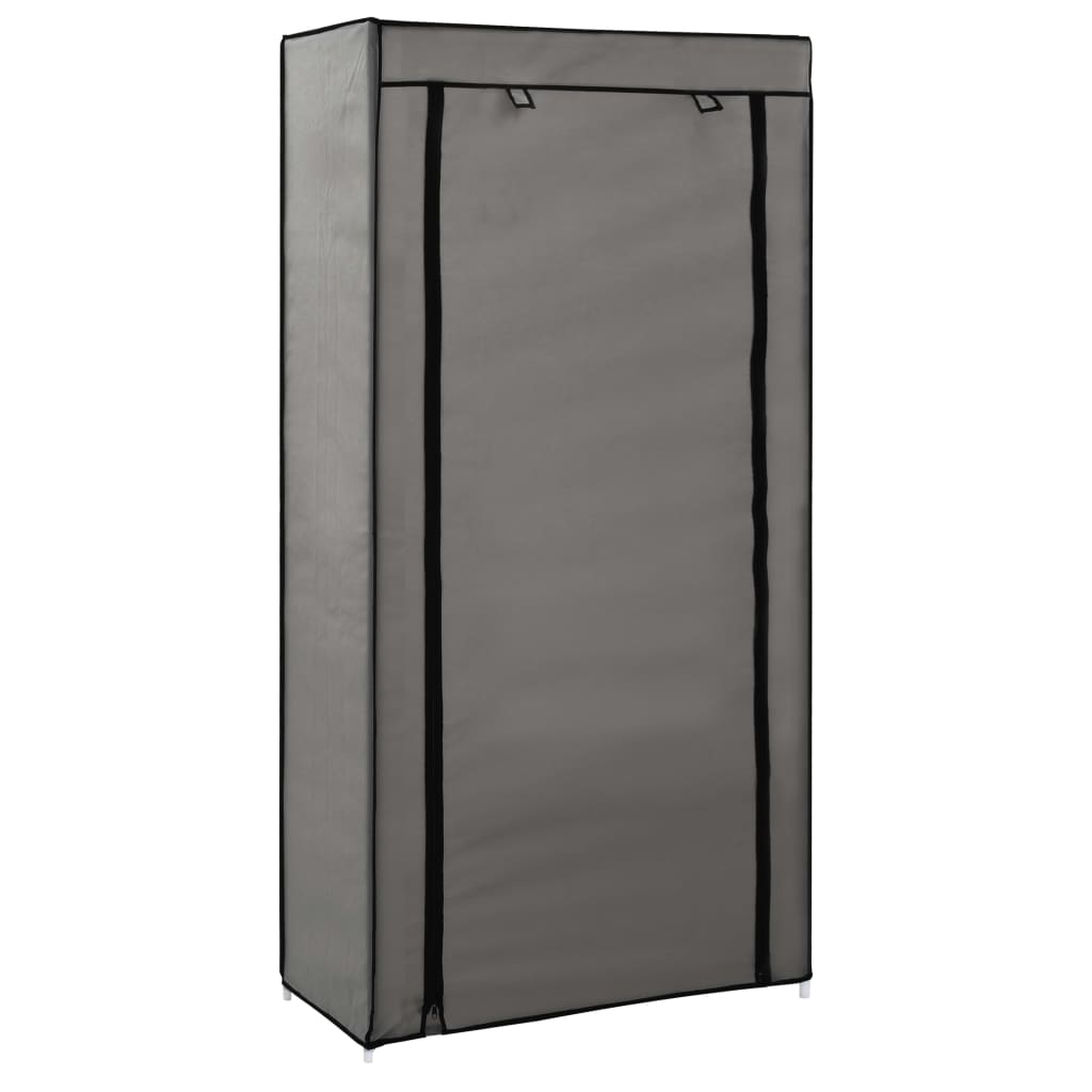 skoskab med overtræk 58 x 28 x 106 cm stof grå