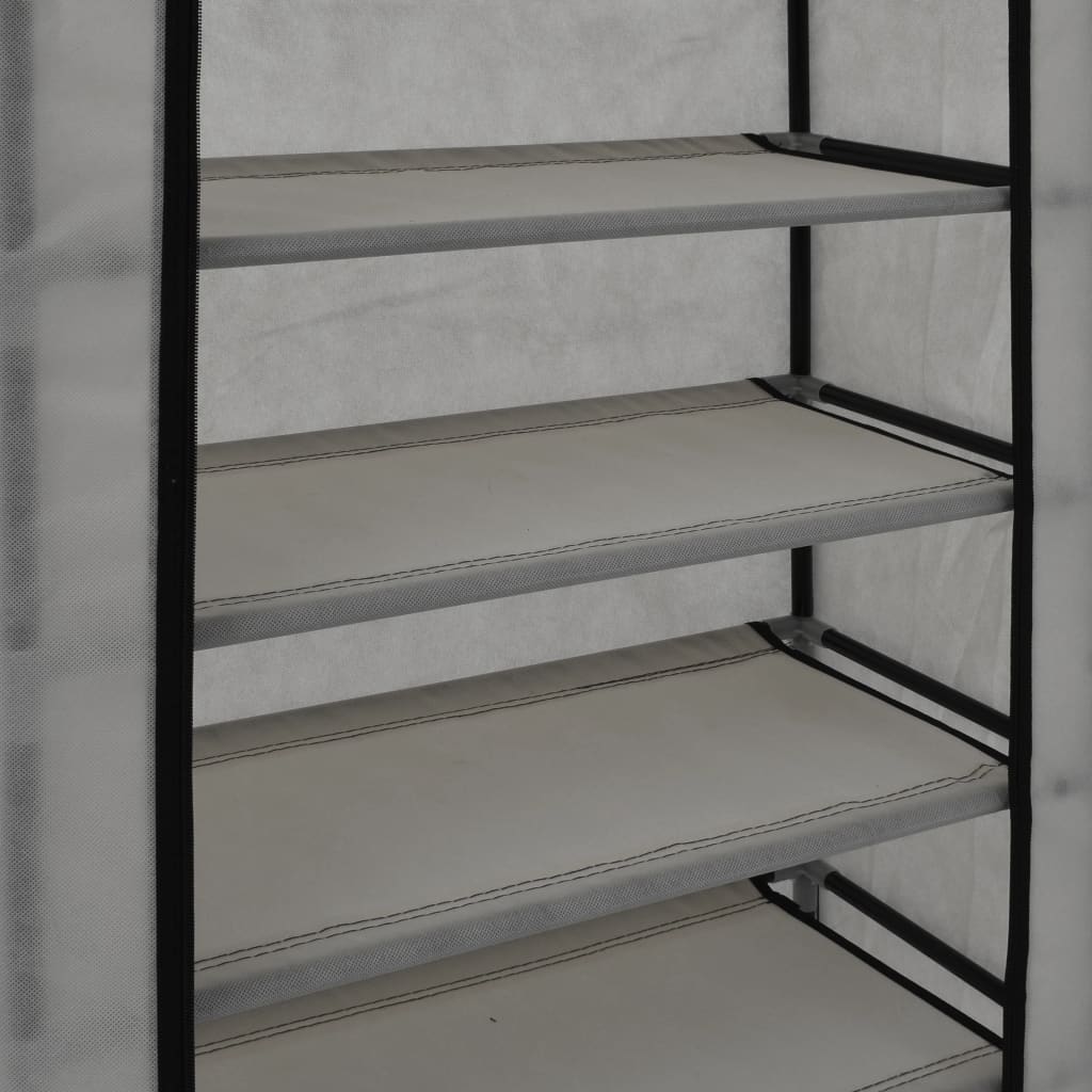 skoskab med overtræk 58 x 28 x 106 cm stof grå
