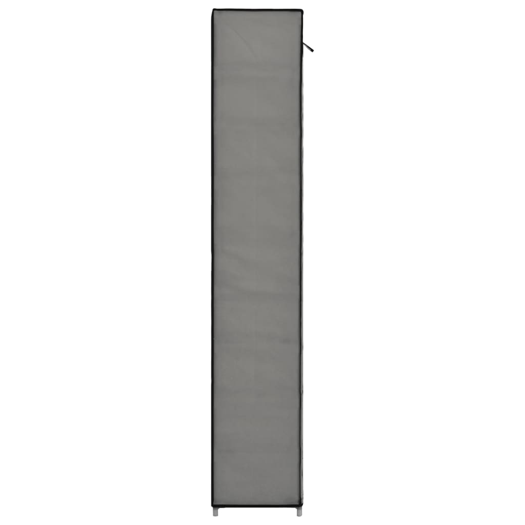 skoskab med overtræk 57 x 29 x 162 cm stof grå