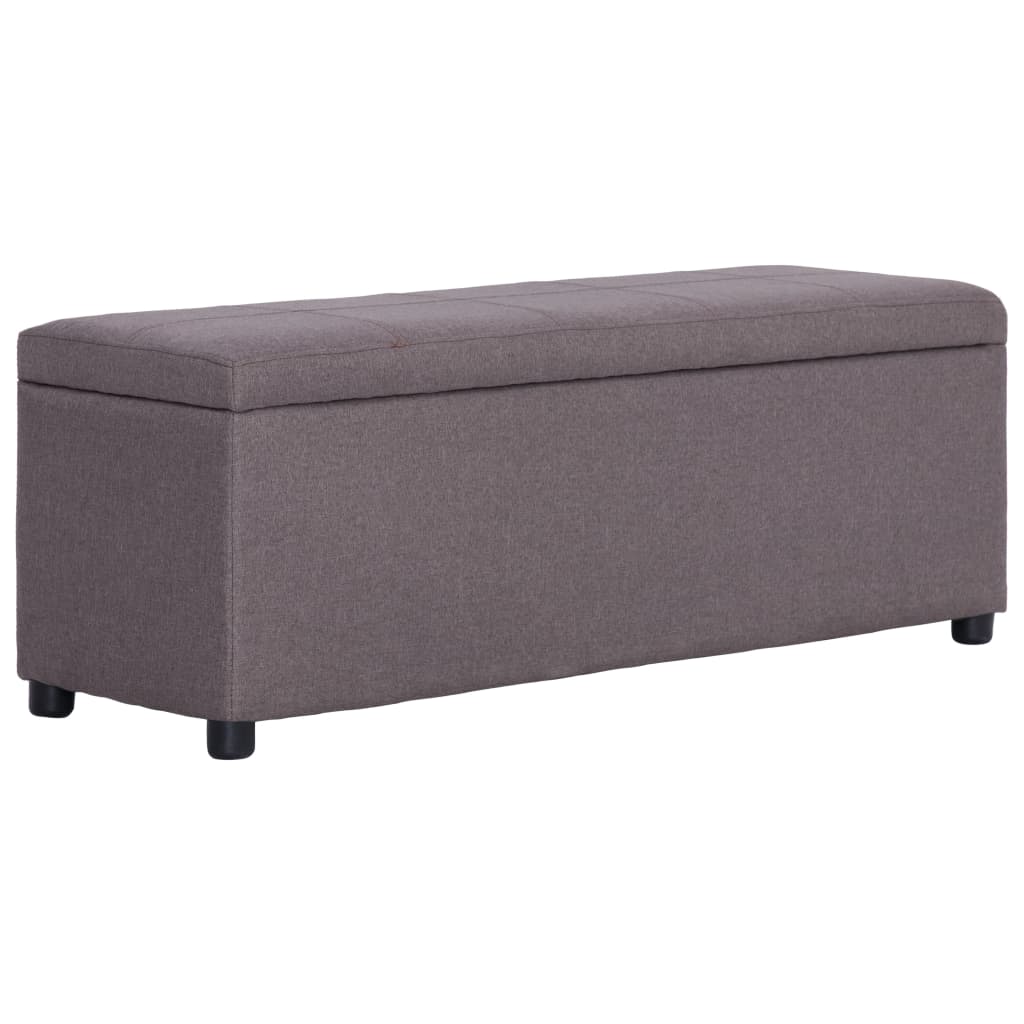 bænk med opbevaringsrum 116 cm polyester gråbrun