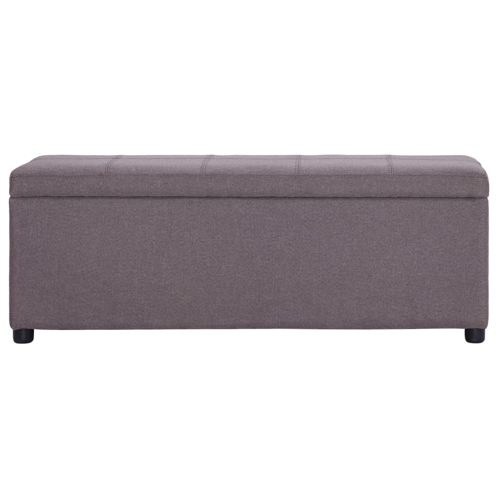 bænk med opbevaringsrum 116 cm polyester gråbrun