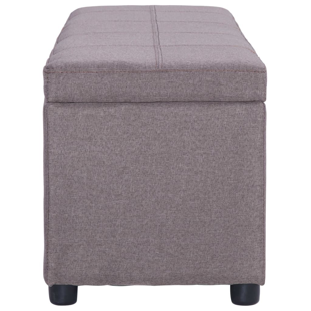 bænk med opbevaringsrum 116 cm polyester gråbrun