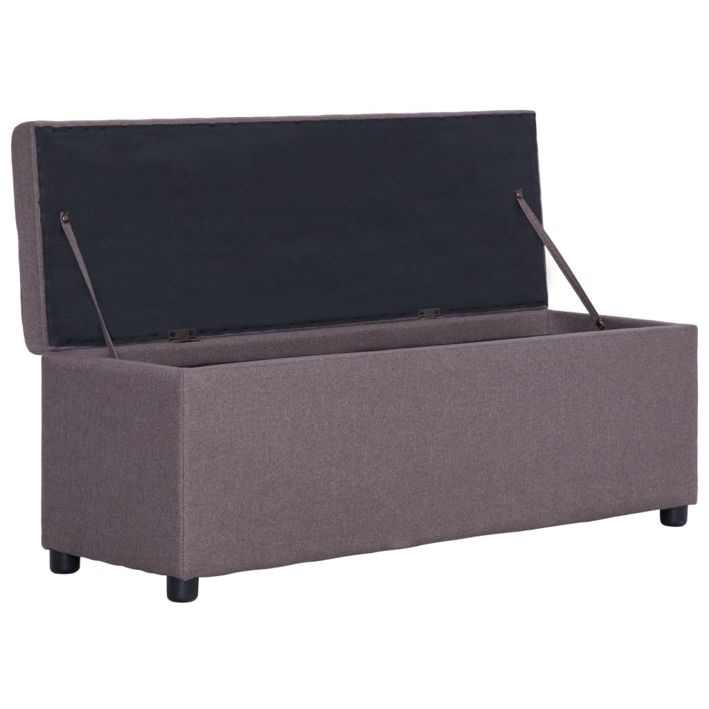 bænk med opbevaringsrum 116 cm polyester gråbrun