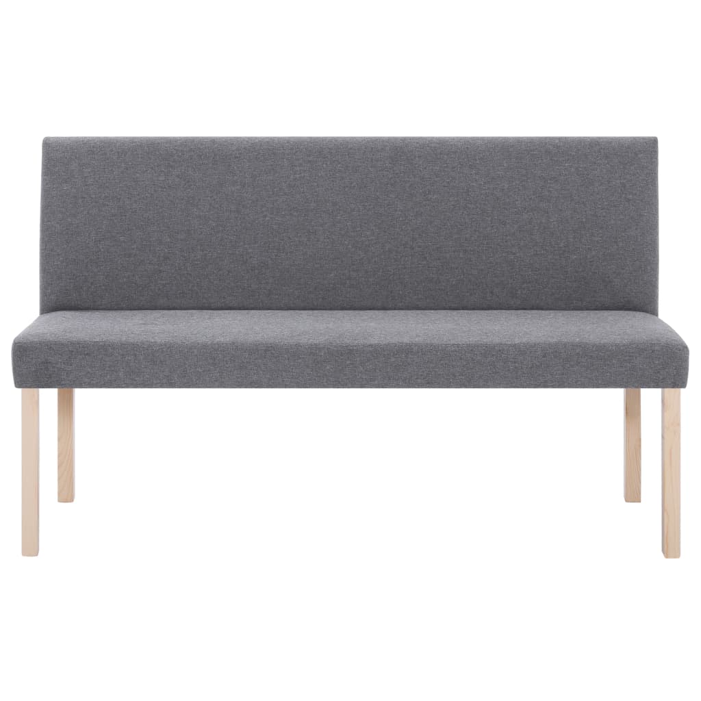 bænk 139,5 cm polyester lysegrå