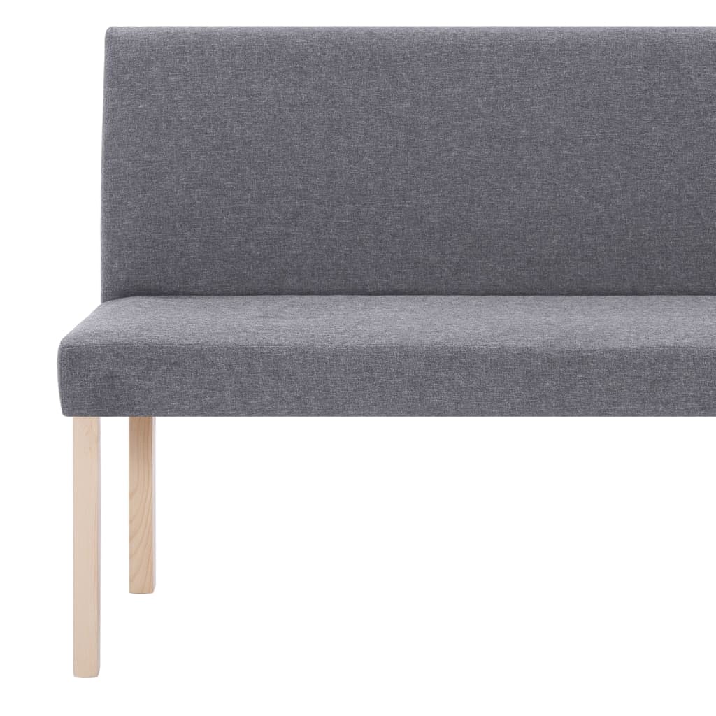 bænk 139,5 cm polyester lysegrå