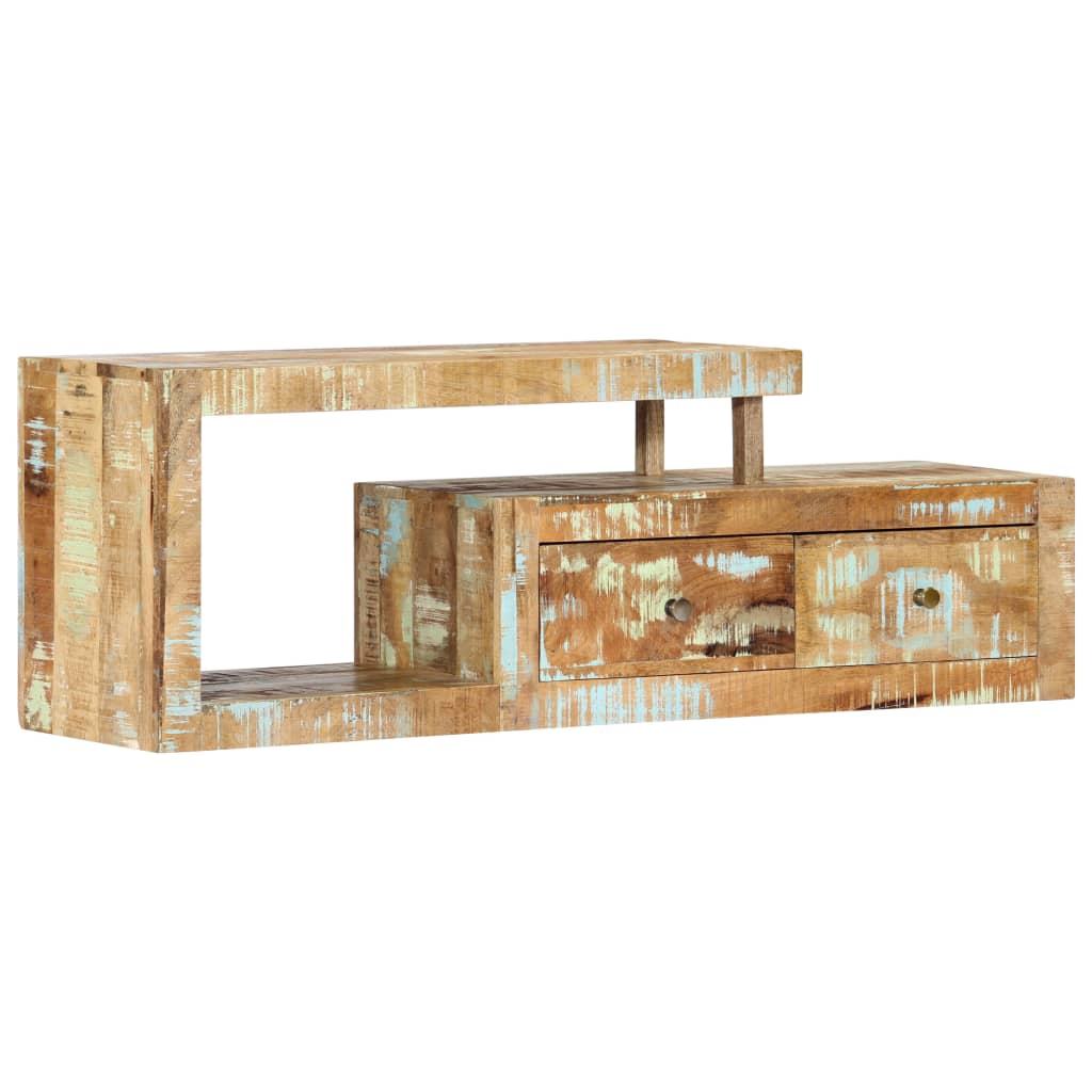 tv-skab 120x30x40 cm massivt genbrugstræ og stål