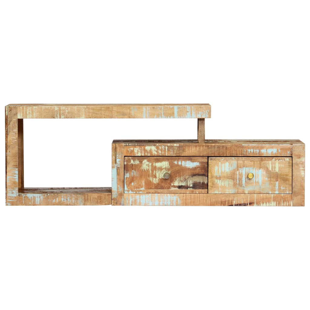 tv-skab 120x30x40 cm massivt genbrugstræ og stål