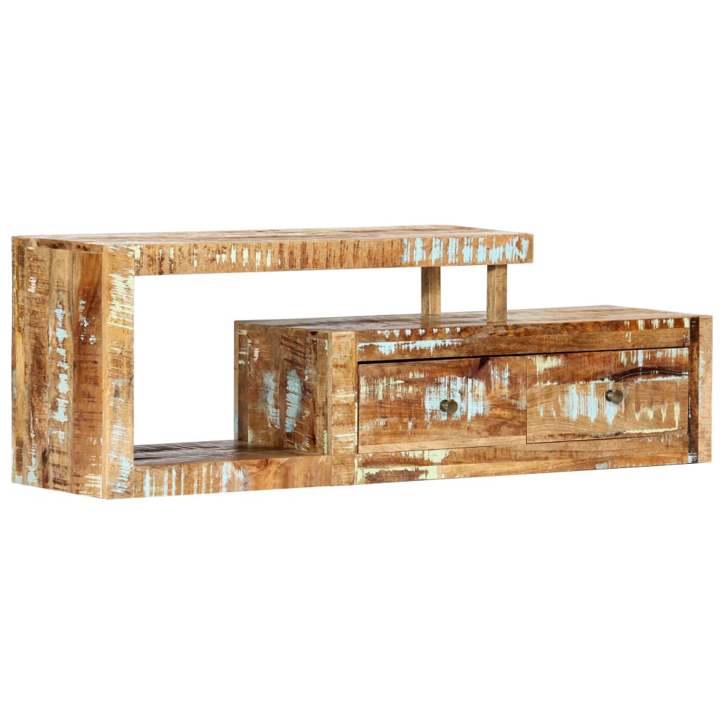 tv-skab 120x30x40 cm massivt genbrugstræ og stål