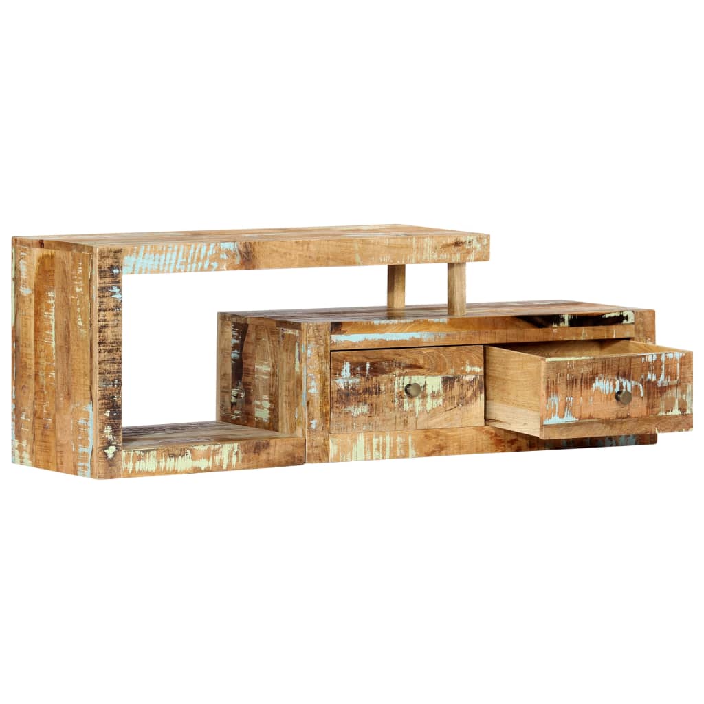 tv-skab 120x30x40 cm massivt genbrugstræ og stål