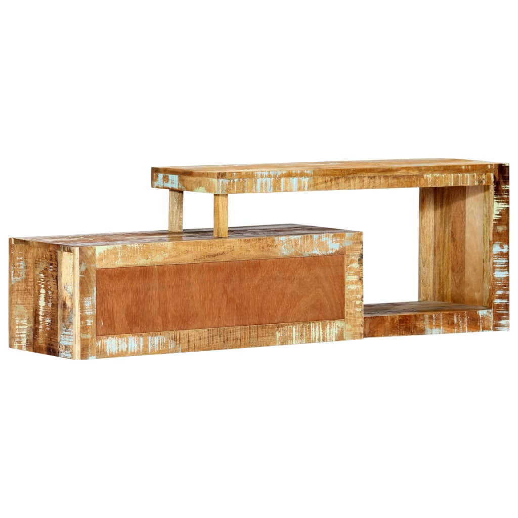 tv-skab 120x30x40 cm massivt genbrugstræ og stål