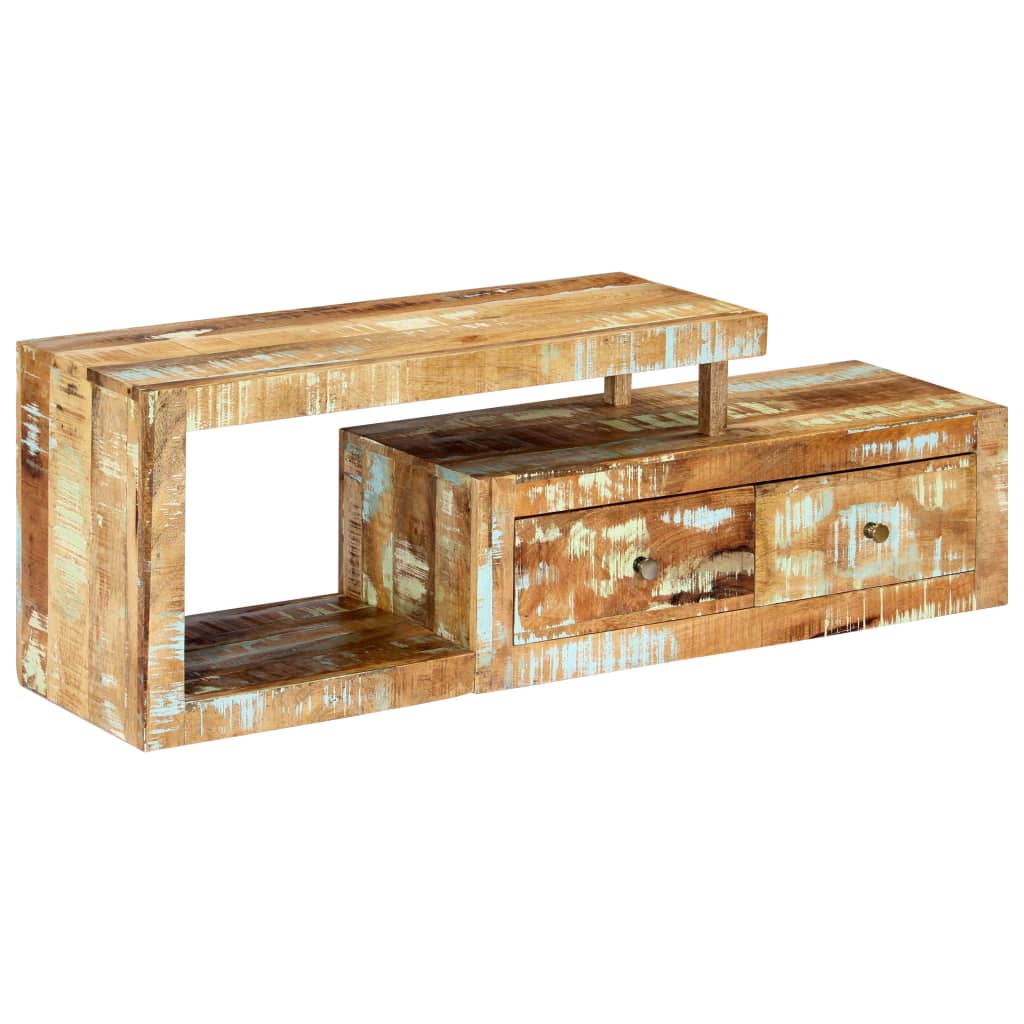 tv-skab 120x30x40 cm massivt genbrugstræ og stål