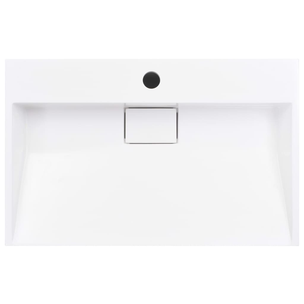 håndvask 60 x 38 x 11 cm mineralstøbt/marmorstøbt hvid