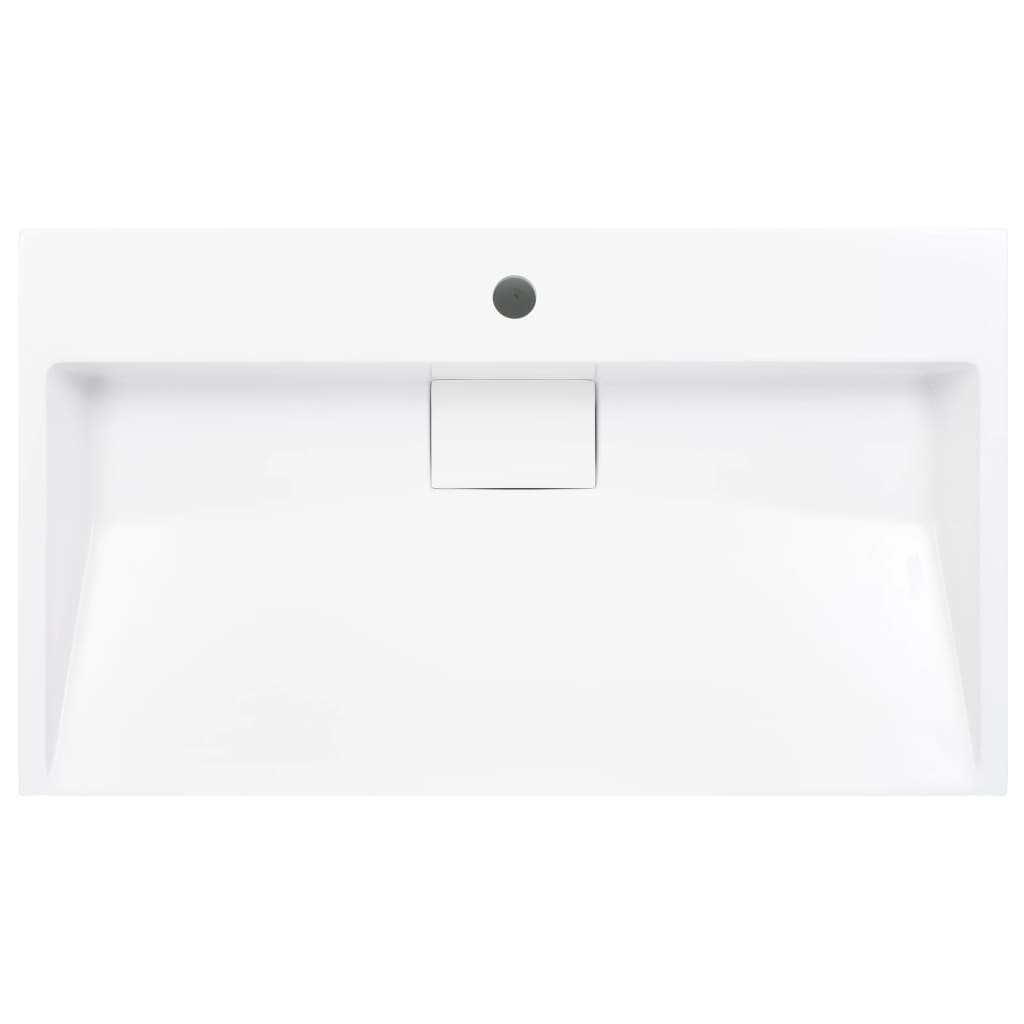 håndvask 80 x 46 x 11 cm mineralstøbt/marmorstøbt hvid