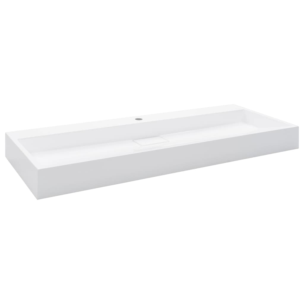 håndvask 120 x 46 x 11 cm mineralstøbt/marmorstøbt hvid
