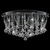 loftlampe med krystalperler rund 4 x G9-pærer sølvfarvet
