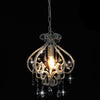 loftlampe med perler rund E14 hvid