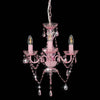 lysekrone med perler rund 3 x E14 pink