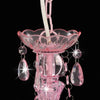 lysekrone med perler rund 3 x E14 pink