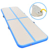 oppustelig gymnastikmåtte med pumpe 600 x 100 x 10 cm PVC blå