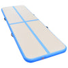 oppustelig gymnastikmåtte med pumpe 600 x 100 x 10 cm PVC blå