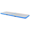 oppustelig gymnastikmåtte med pumpe 600 x 100 x 10 cm PVC blå