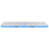 oppustelig gymnastikmåtte med pumpe 600 x 100 x 10 cm PVC blå