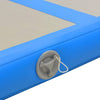 oppustelig gymnastikmåtte med pumpe 600 x 100 x 10 cm PVC blå