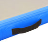oppustelig gymnastikmåtte med pumpe 600 x 100 x 10 cm PVC blå