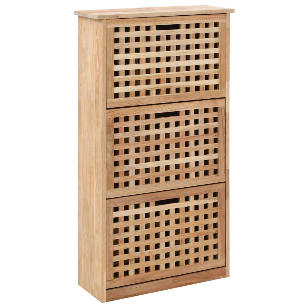 skoskab 55x20x104 cm massivt valnøddetræ
