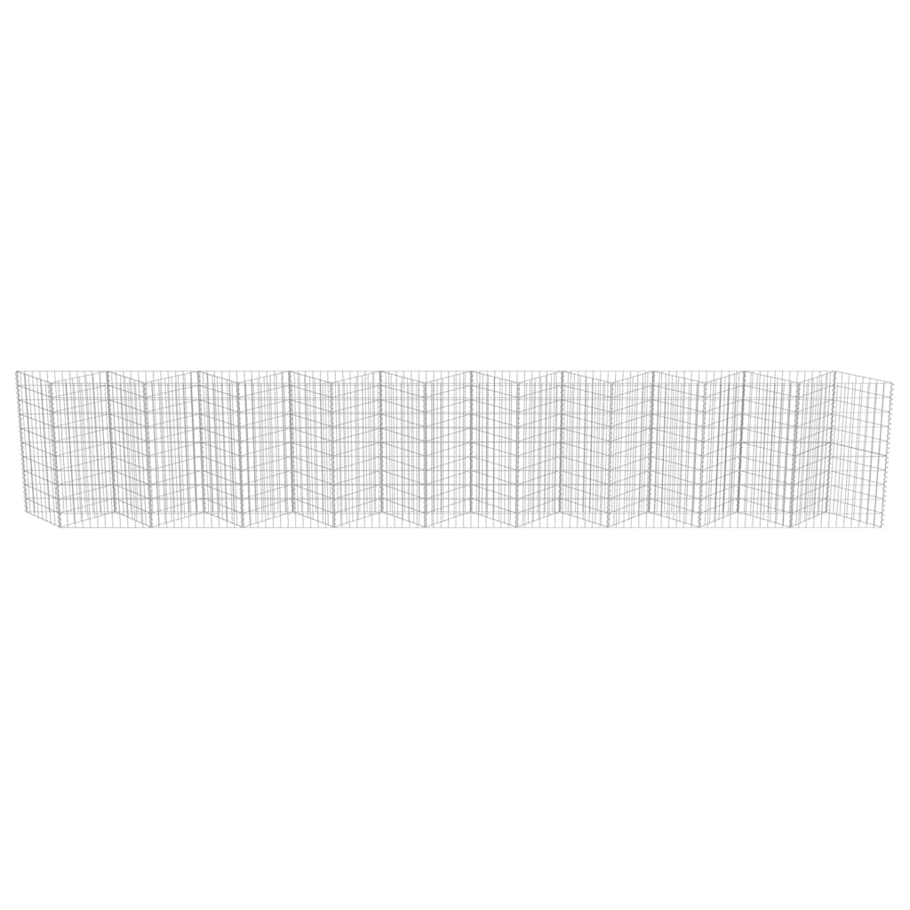 gabionvæg galvaniseret stål 630 x 30 x 100 cm