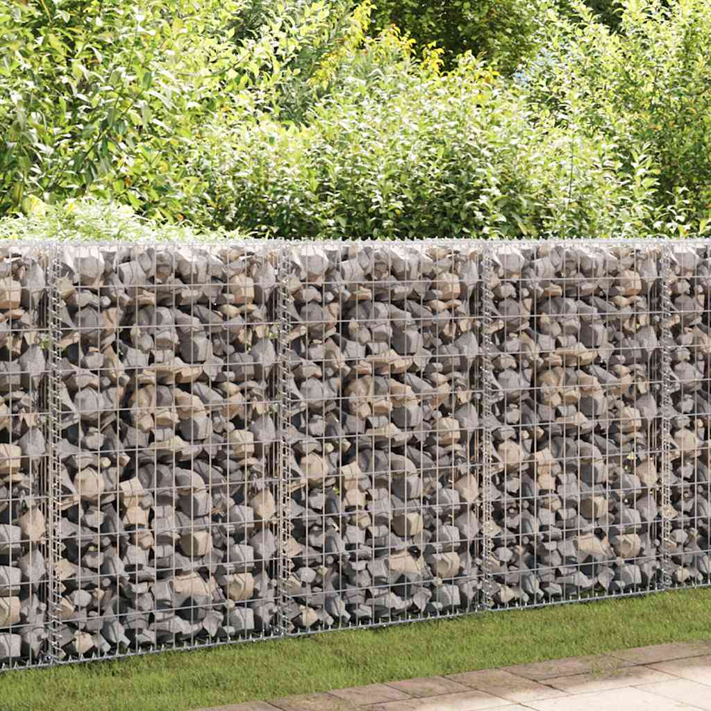 gabionvæg galvaniseret stål 630 x 30 x 100 cm