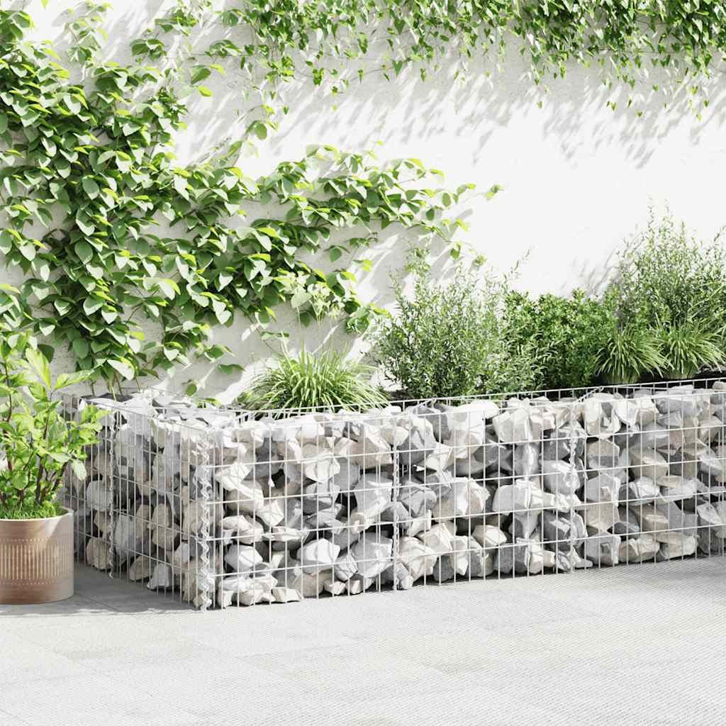 gabionvæg galvaniseret stål 630 x 30 x 50 cm