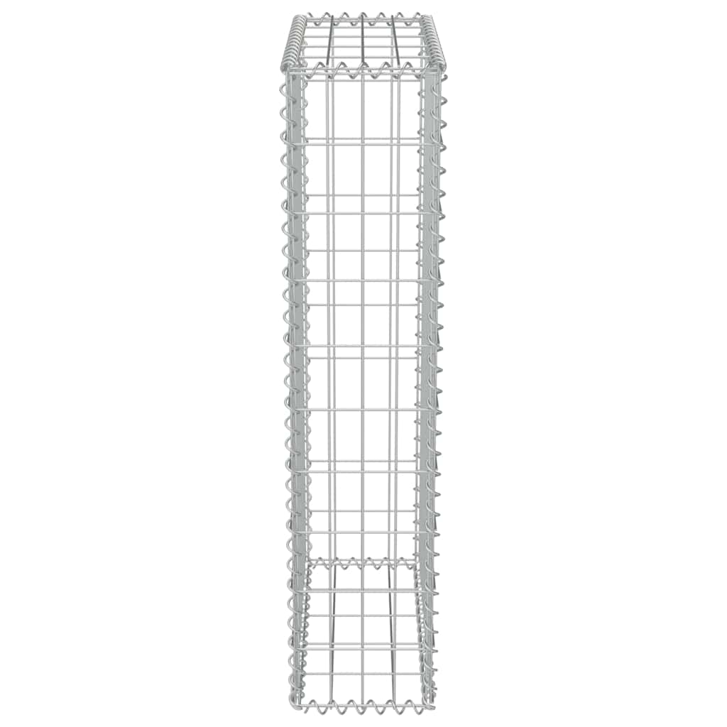 gabionvæg med dæksler galvaniseret stål 50 x 20 x 100 cm