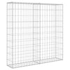 gabionvæg med dæksler galvaniseret stål 80 x 20 x 100 cm