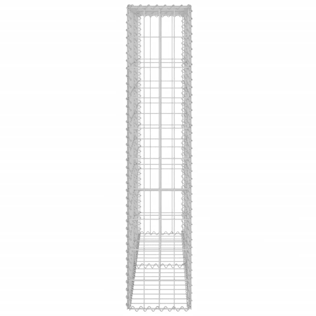 gabionvæg med dæksler galvaniseret stål 80 x 20 x 100 cm