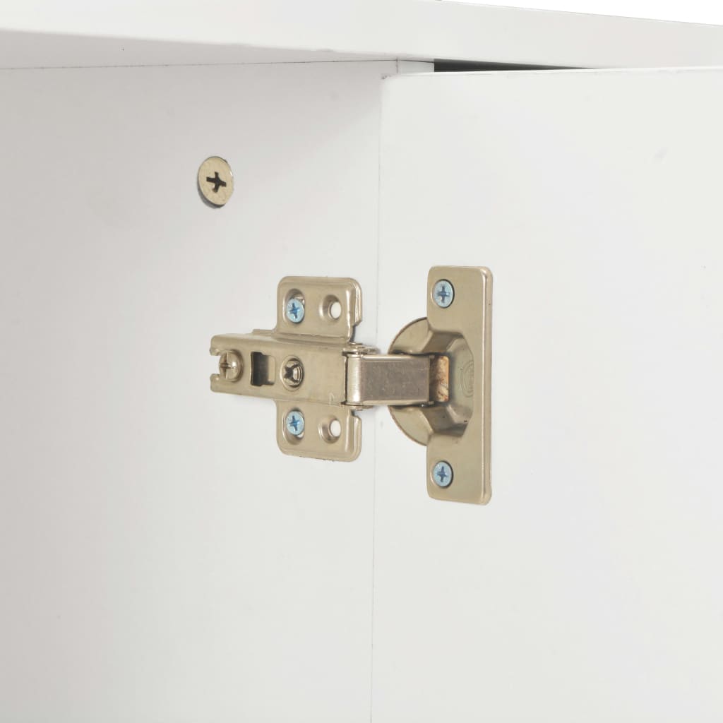 skænk 71 x 35 x 80 cm konstrueret træ hvid højglans