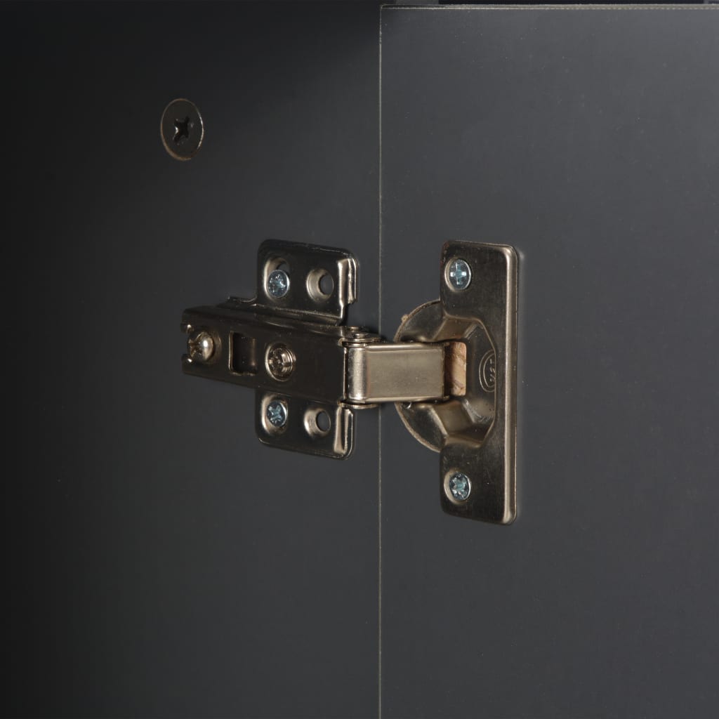 skænk 71x35x80 cm konstrueret træ grå højglans