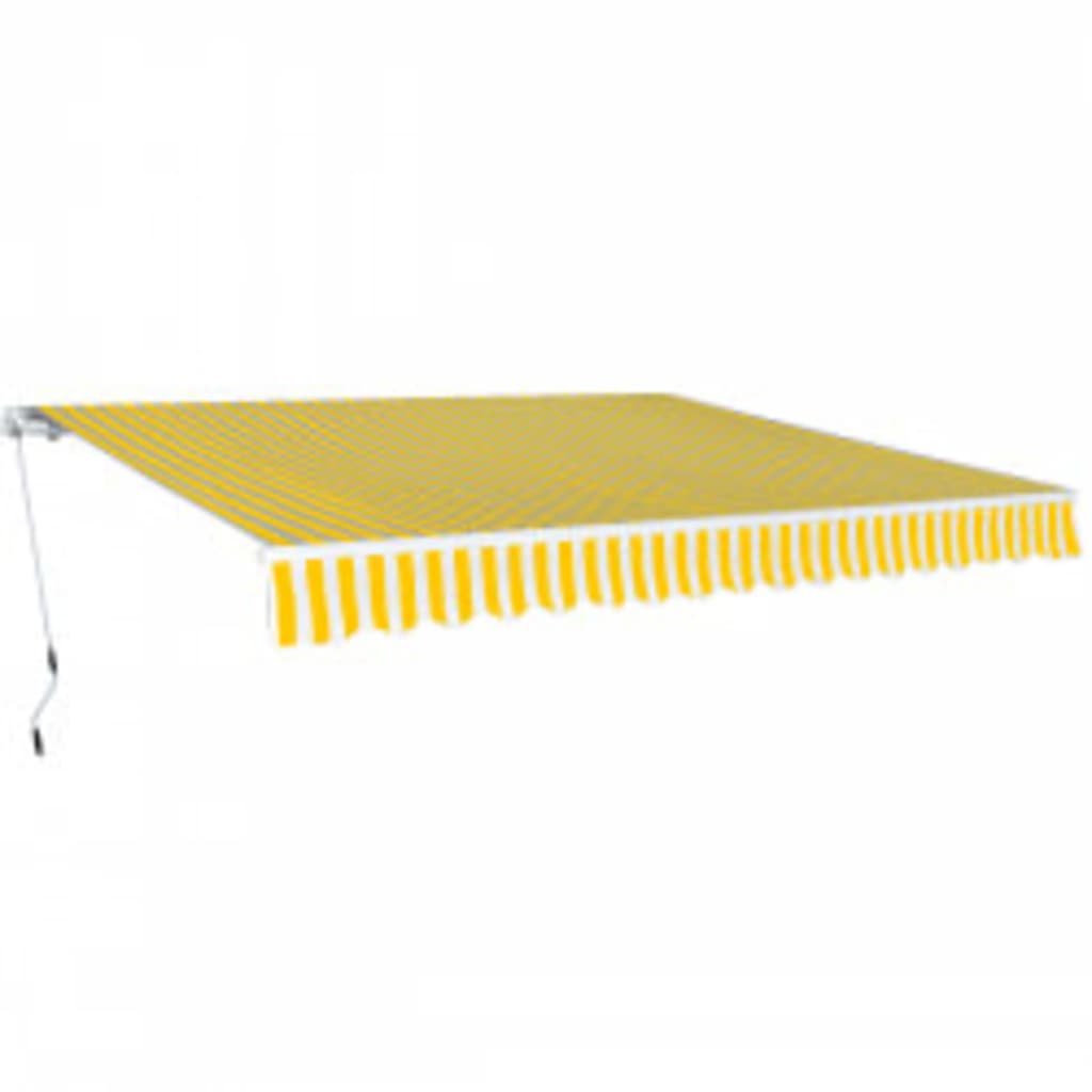 foldemarkise manuel betjening 600 cm gul/hvid