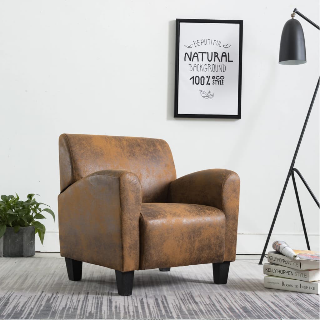 sofastol brun 70x69x72 cm kunstlæder