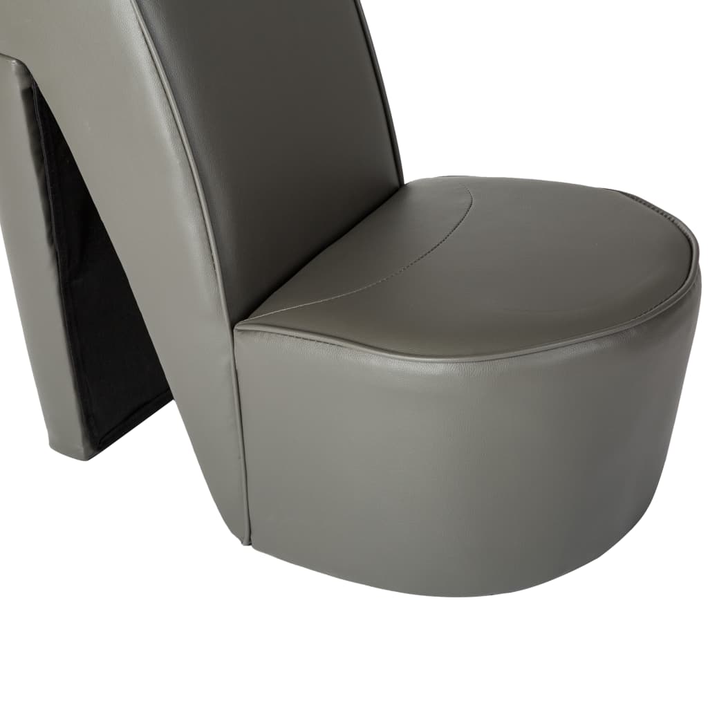 stol højhælet sko-design kunstlæder grå