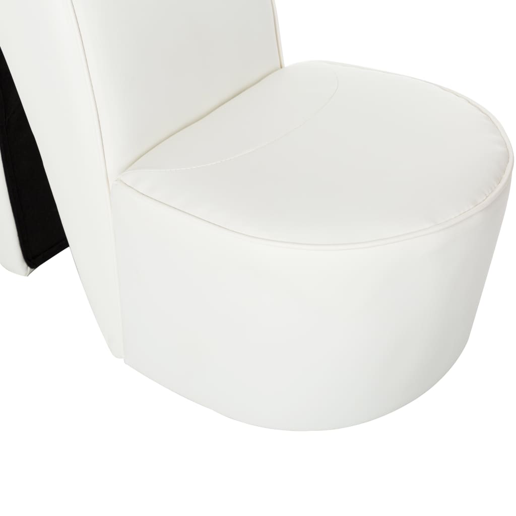 stol højhælet sko-design kunstlæder hvid