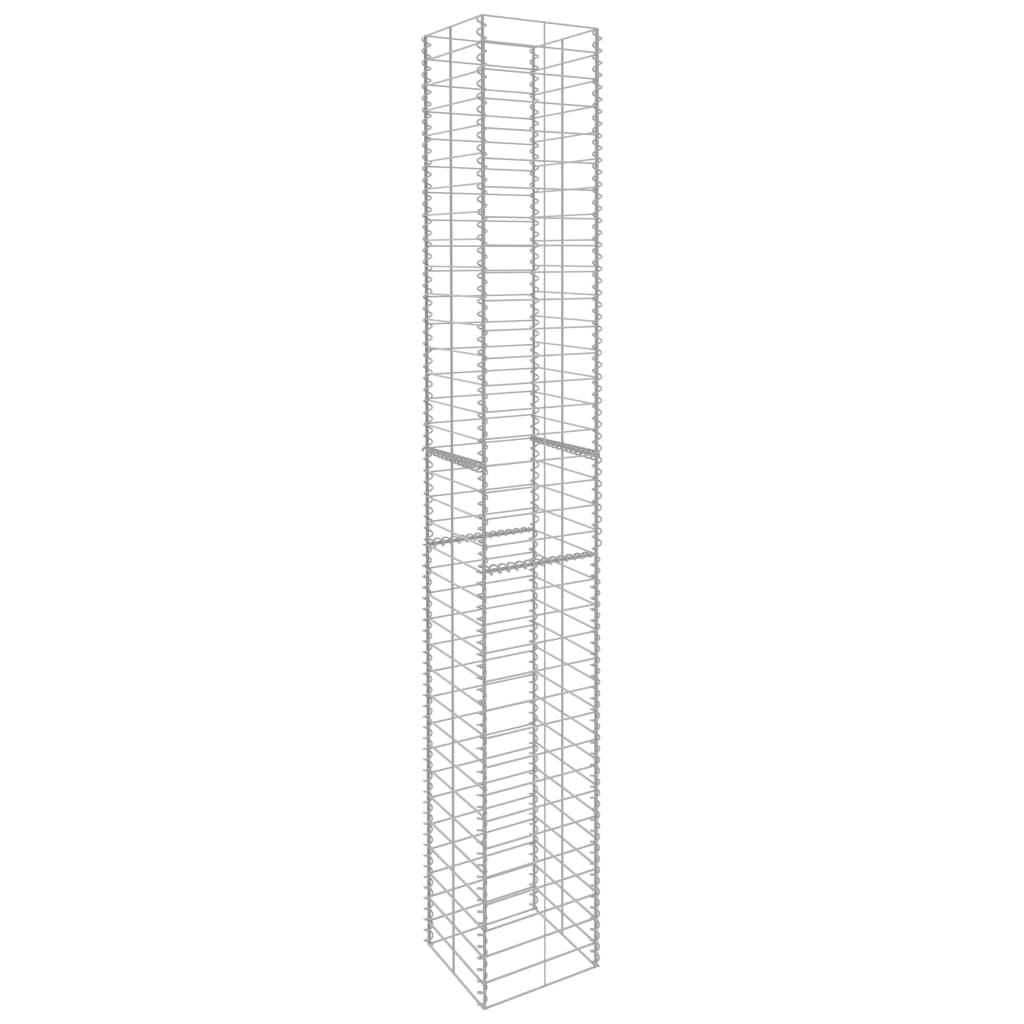 gabionkurve 3 stk. 25 x 25 x 197 cm galvaniseret stål
