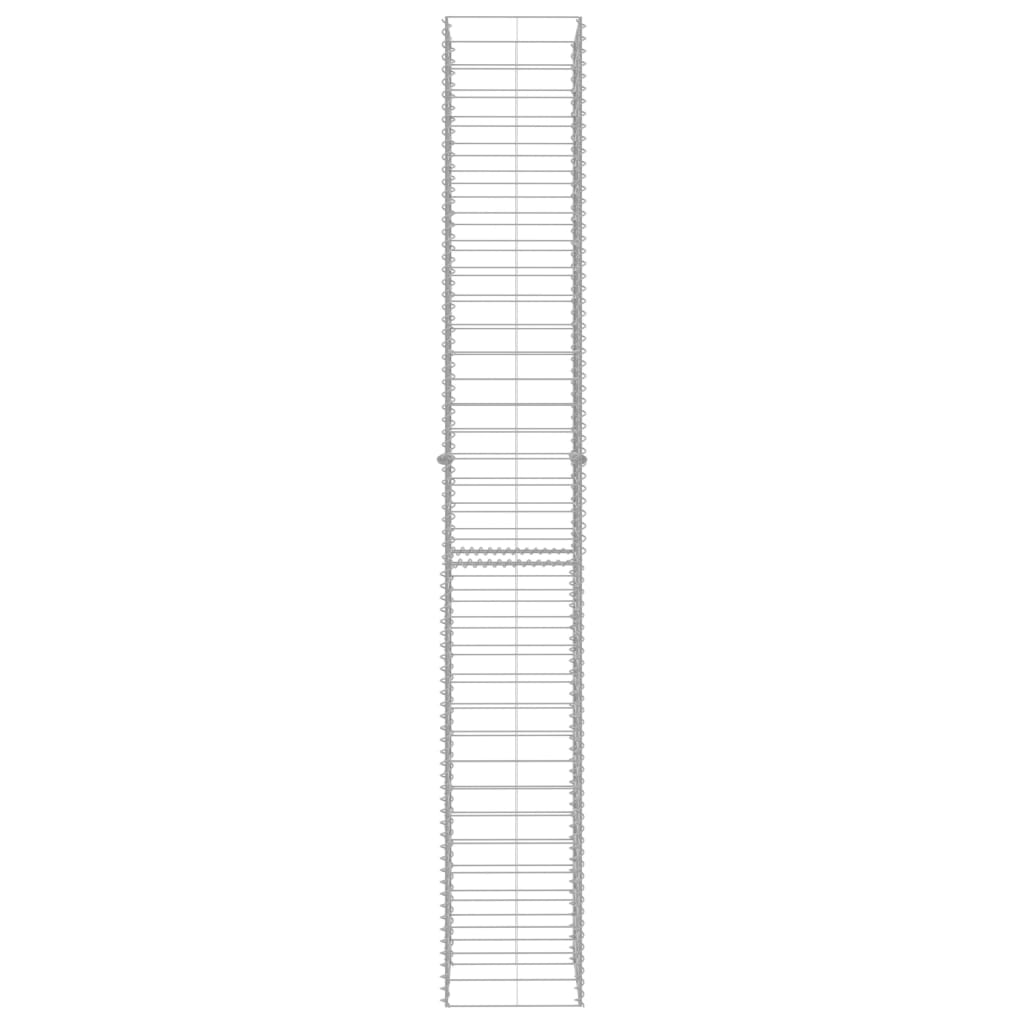 gabionkurve 3 stk. 25 x 25 x 197 cm galvaniseret stål