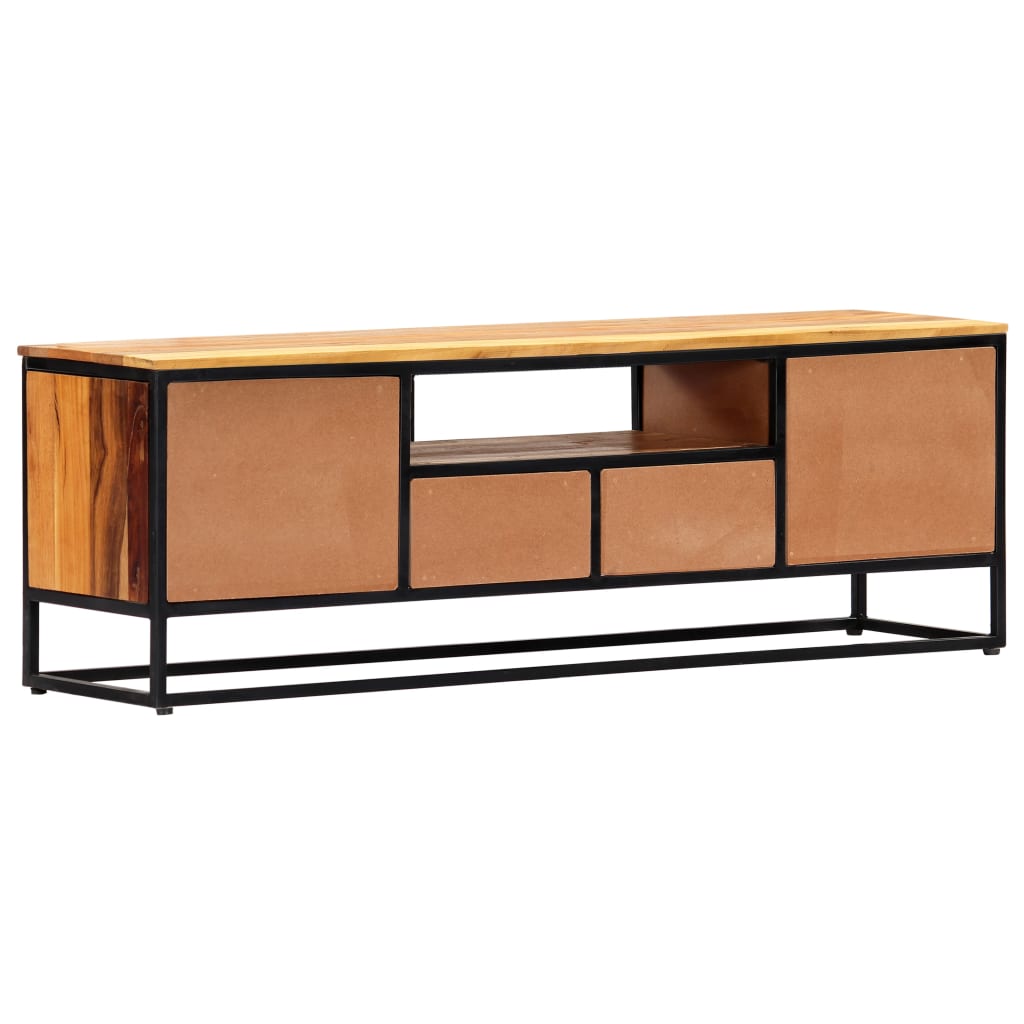 tv-skab 120x30x40 cm massivt genbrugstræ og stål