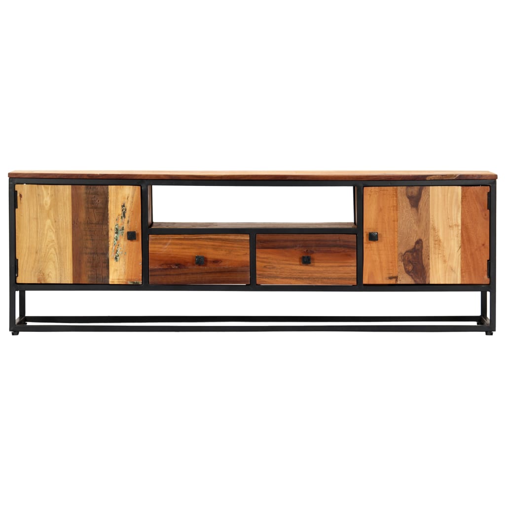 tv-skab 120x30x40 cm massivt genbrugstræ og stål