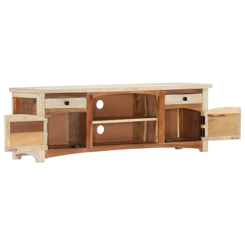 tv-skab 120x30x40 cm massivt genbrugstræ og stål