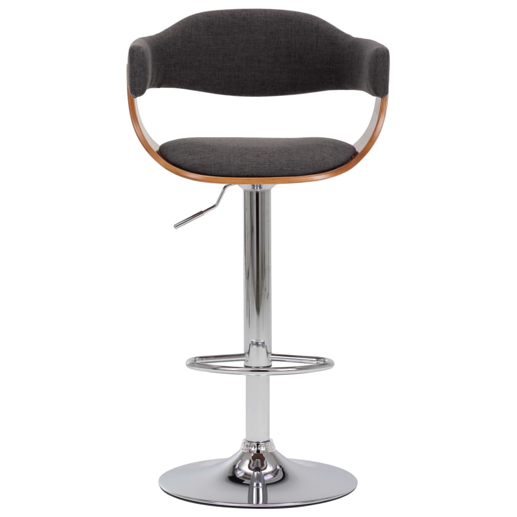 barstole 2 stk. bøjet træ og stof grå